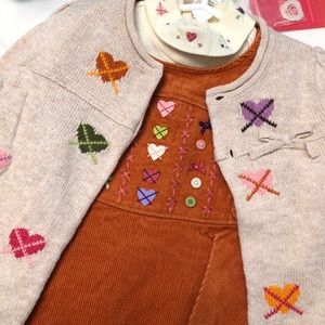 Vintage Gymboree Crossed Hearts corduroy dress set